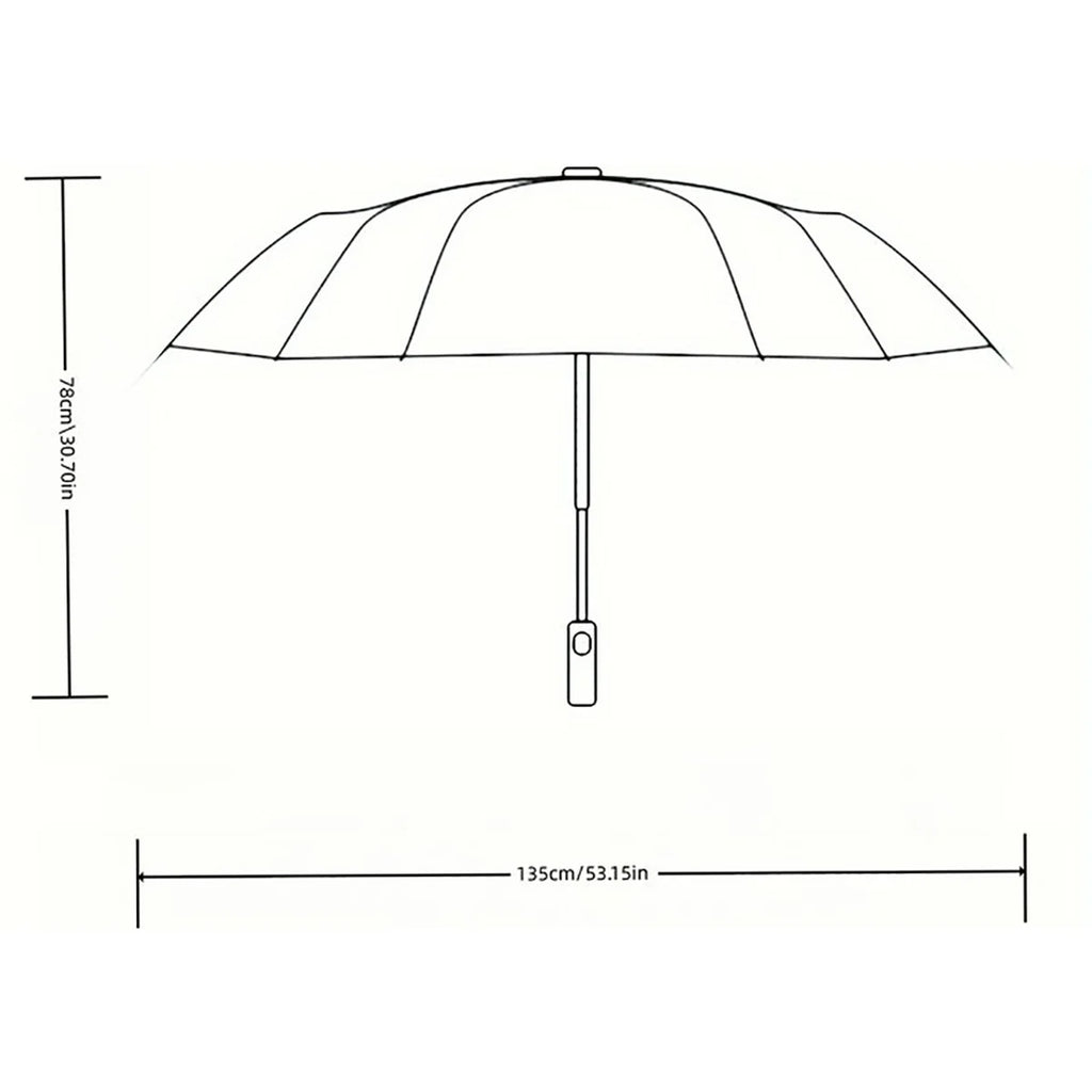 Large size super large umbrella for men and women, three-person double-use umbrella for sun and rain, strengthening, student fol