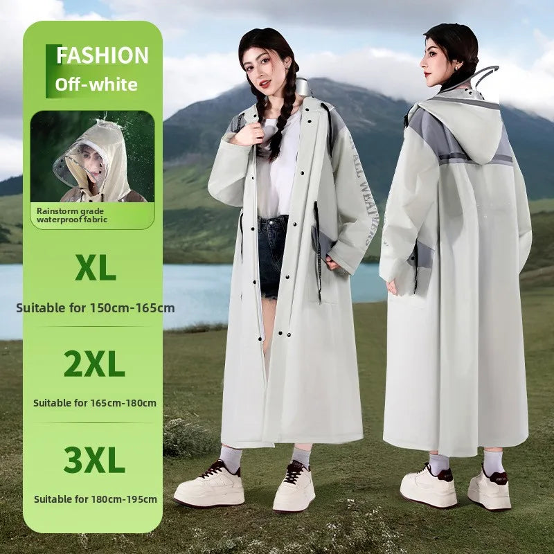 Fashionable Raincoat Long Full Body Rainstorm Proof Female AdultOuter Wear Waist Retractable One-man Electric Car Poncho Outdoor
