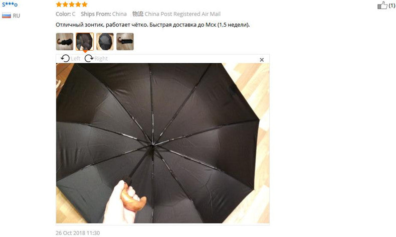 Genuine Parachase Folding Umbrella Brand Business Men Automatic Umbrella Rain Windproof Curved Handle Prasols for Adult