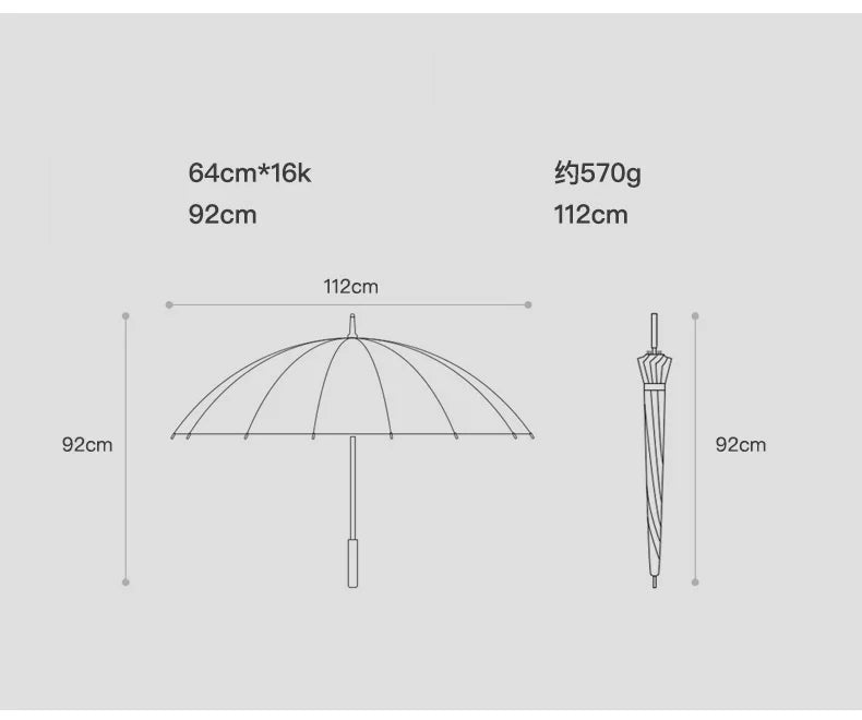 High-end wooden handle umbrella long handle umbrella straight rod dual-purpose umbrella advertising umbrella 16 bones men