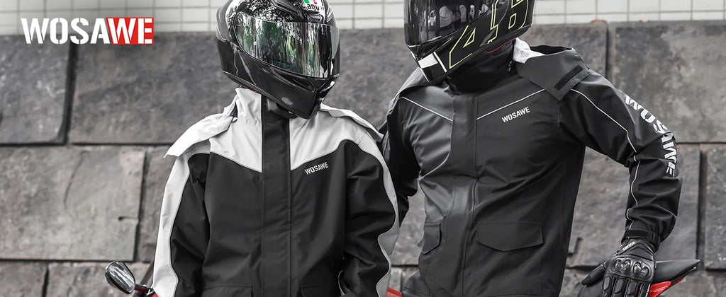 WOSAWE Motorcycle Raincoat Men Women Waterproof Motorcycle Rider Raincoat Moto Raincoat Jacket Biker Raincoat
