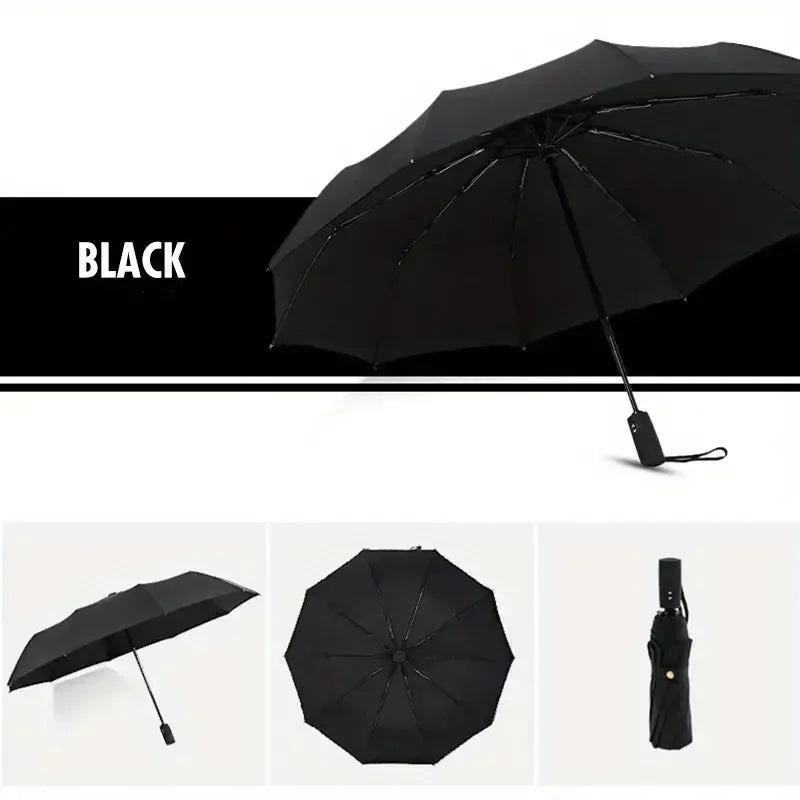 Automatic 10 Bones Sunny Umbrella, Windproof Sunny And Rainy Business Men And Women Folding Umbrella