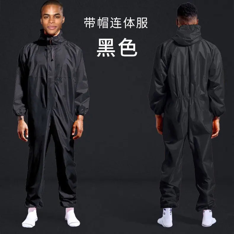 One-piece Hooded Waterproof Moto Riding Raincoat Rider Raincoat Men Women Split Type Outdoor Dustproof Lightweight Work Clothes