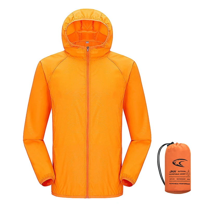 JNLN Unisex Waterproof Outdoor Sport Jacket Men Women Hiking Camping Trekking Quick Dry Windbreaker Sun-Protective Rain Coat
