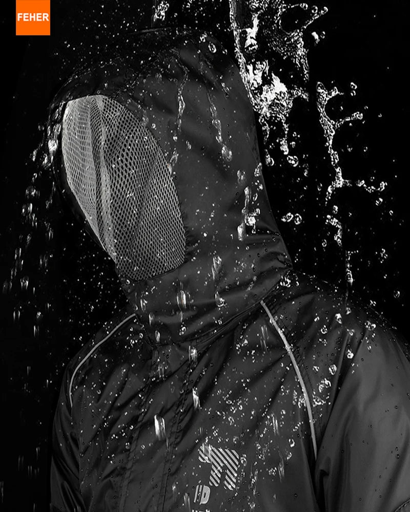 FEHER Motorcycle Raincoat Suit Unisex Rainstorm Waterproof Motorbike Raincoat Lightweight Design Tear Resistant for Rainy Days