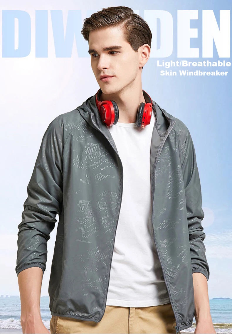 JNLN Camping Rain Jacket Men Women Waterproof Sun Protection Clothing Fishing Hunting Clothes Quick Dry Windbreaker With Pocket