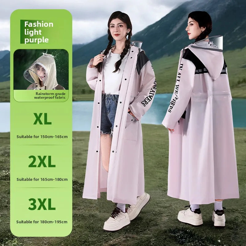 Fashionable Raincoat Long Full Body Rainstorm Proof Female AdultOuter Wear Waist Retractable One-man Electric Car Poncho Outdoor