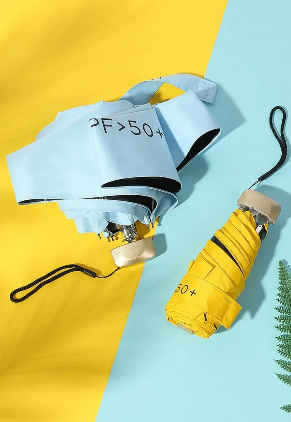 Flat Five Fold Umbrella Ultra Light Mini Umbrella Sun Umbrella Black Rubber Sun Protection Umbrella Compact Pocket Umbrella