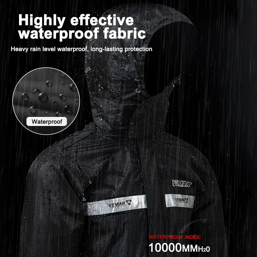 New Motorcycle Raincoat Suit Men Women Waterproof Motocross Raincoat Jacket Motorbike Raincoat Pants Reflective Bicycle Raincoat