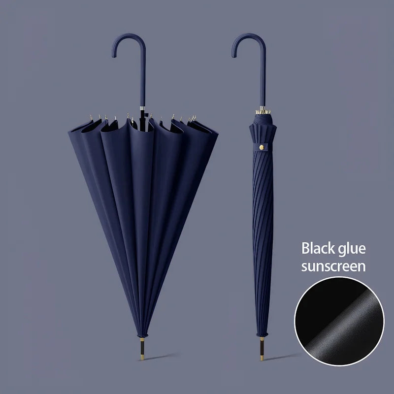 Japanese Style Windproof 16 Bone Umbrella Universal Large Handle Umbrella Long Handle Umbrella Dual-use Straight Pole Umbrella