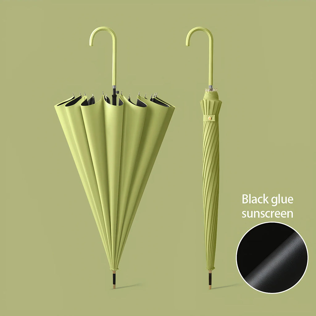 Japanese Style Windproof 16 Bone Umbrella Universal Large Handle Umbrella Long Handle Umbrella Dual-use Straight Pole Umbrella