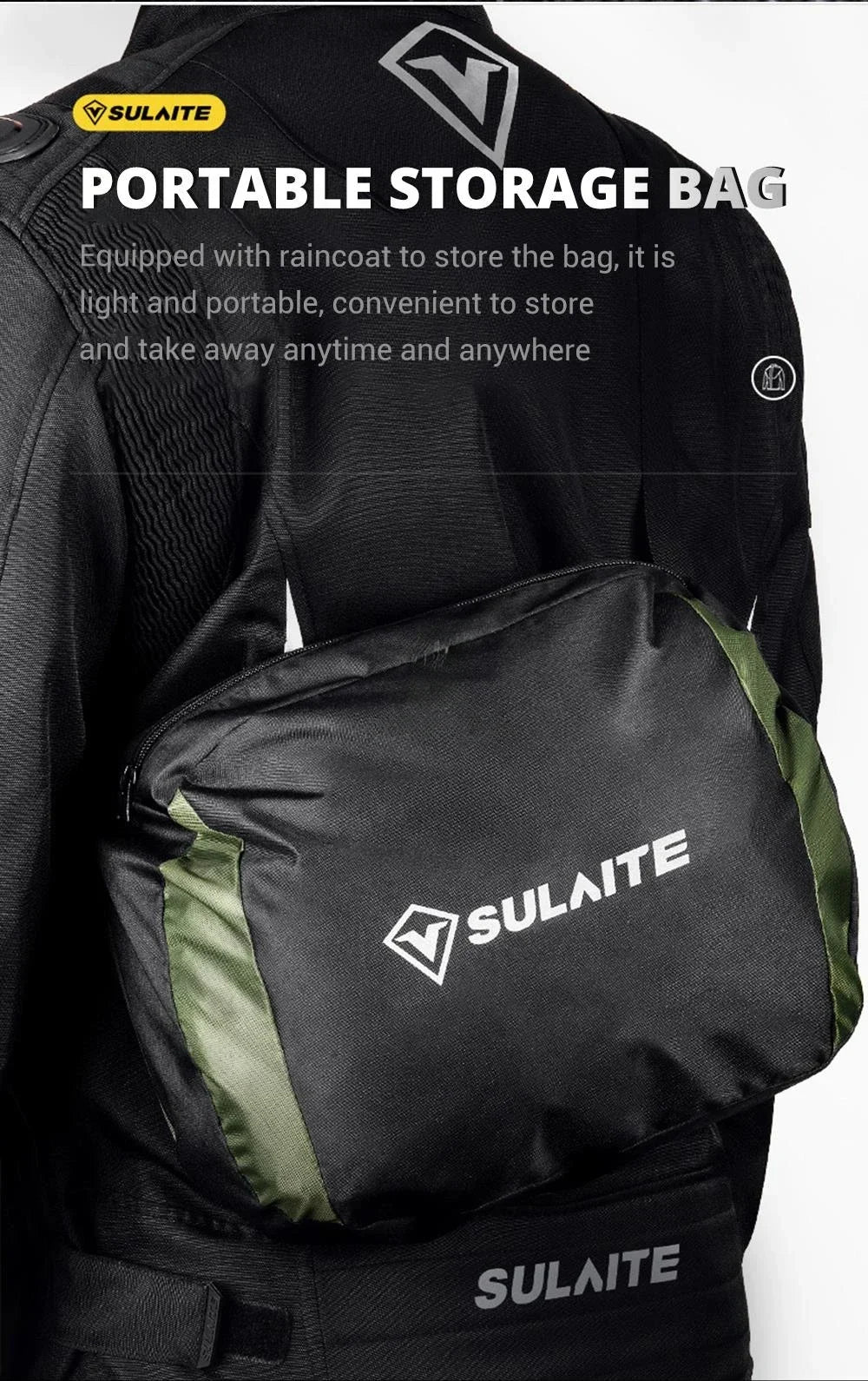 Waterproof Motorcycle Rain Suit-Full Body Raincoat & Rain Pants Set with Reflective Strips Fit for Men Women All-Weather Cycling