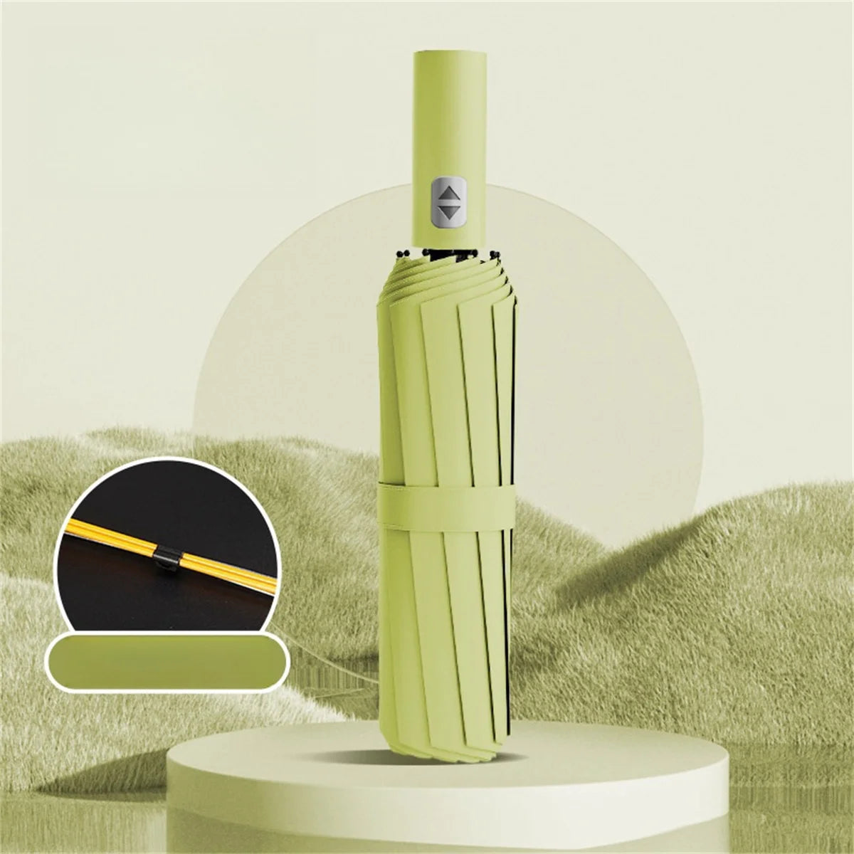 12 Bone Black Glue Fully Automatic Umbrella With Thick And Durable Keel Three Fold Umbrella UV Resistant Folding Umbrella