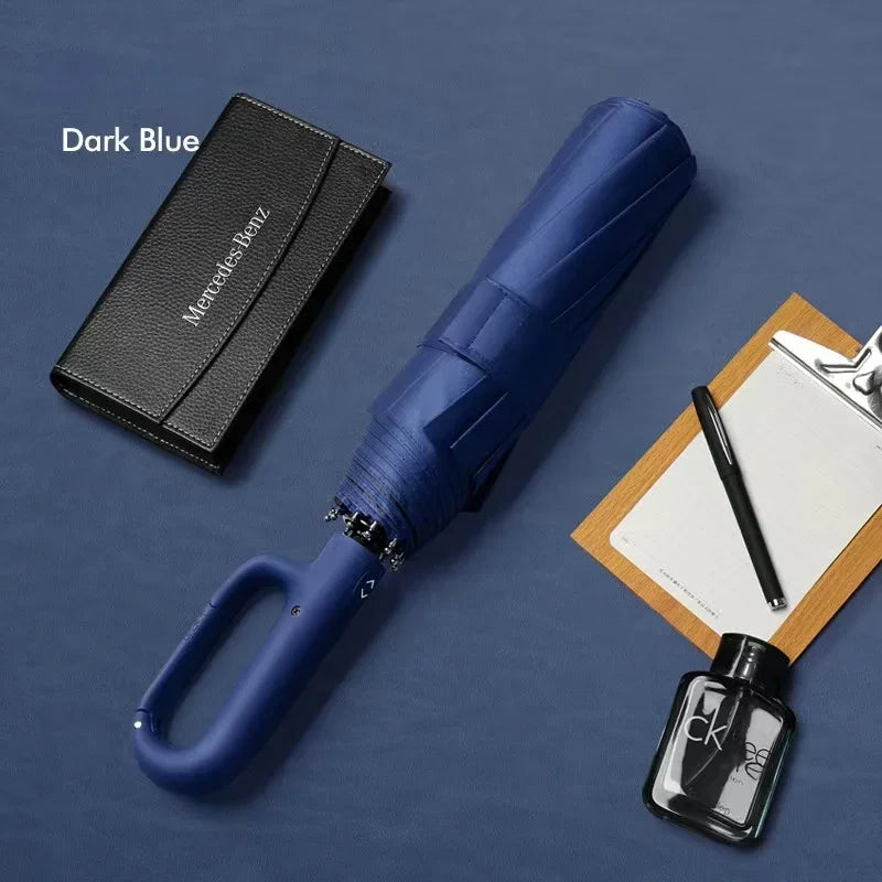 Automatic Umbrella for Men Women Fully Automatic Folding Large Rib Strong Sunshade Double Umbrella with Ring Buckle Design