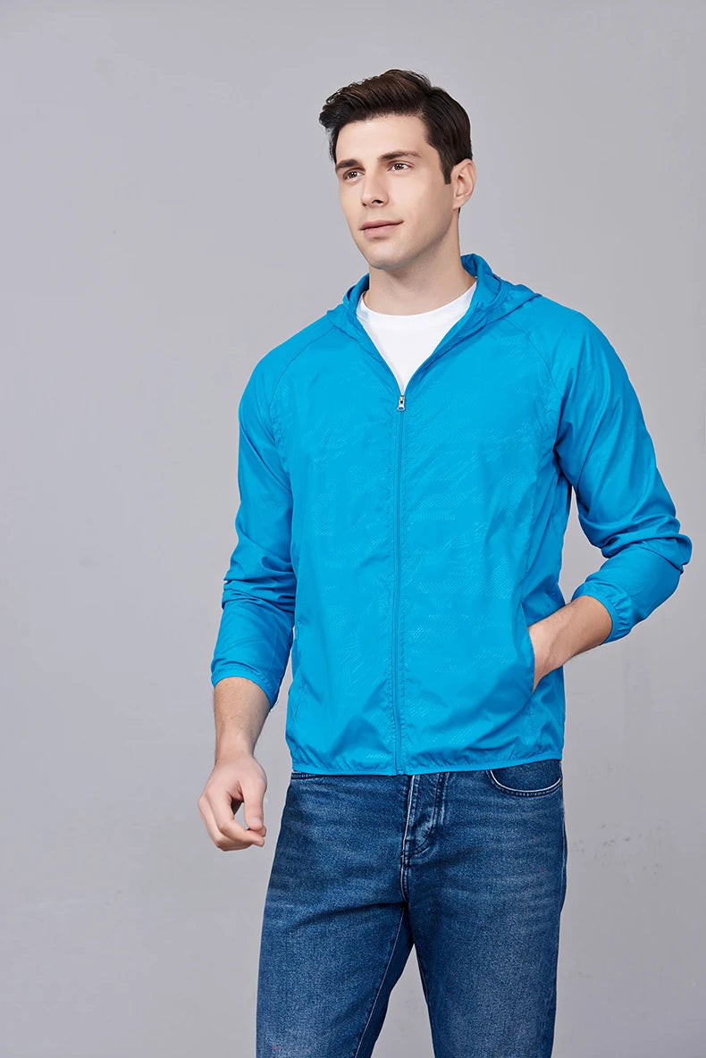 JNLN Unisex Waterproof Outdoor Sport Jacket Men Women Hiking Camping Trekking Quick Dry Windbreaker Sun-Protective Rain Coat