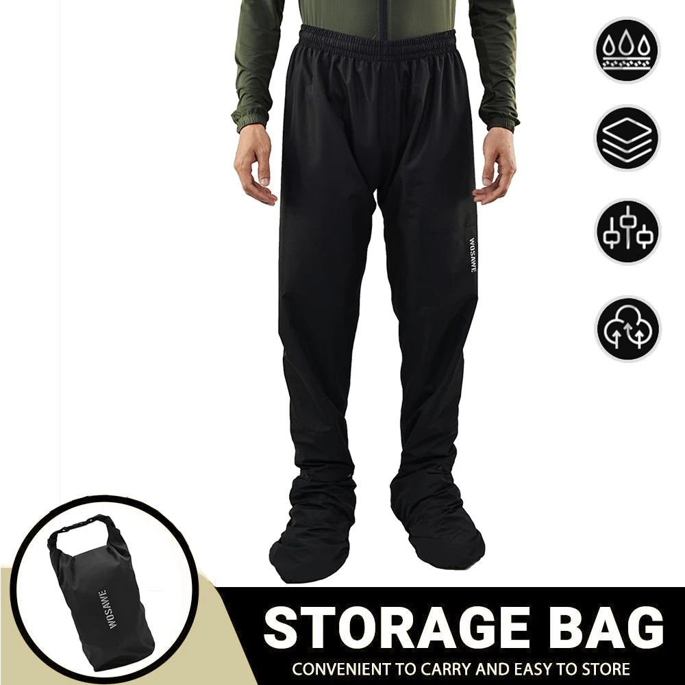 WOSAWE Motorcycle Raincoat Men's Rainproof Thickened plus-Sized Riding Full Body Split Single Raincoat Rain Pants