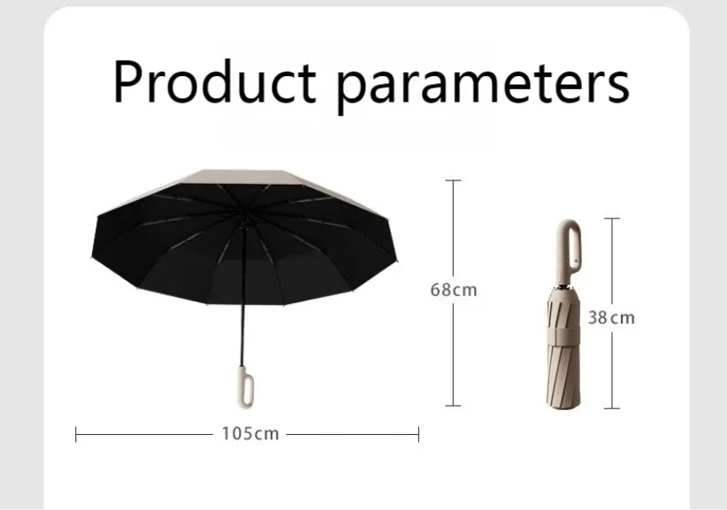 Ring Buckle Design 20 Rib Fully Automatic Umbrella for Men Folding Extra Large Strong Strong WOMEN'S Sunshade Double Umbrella