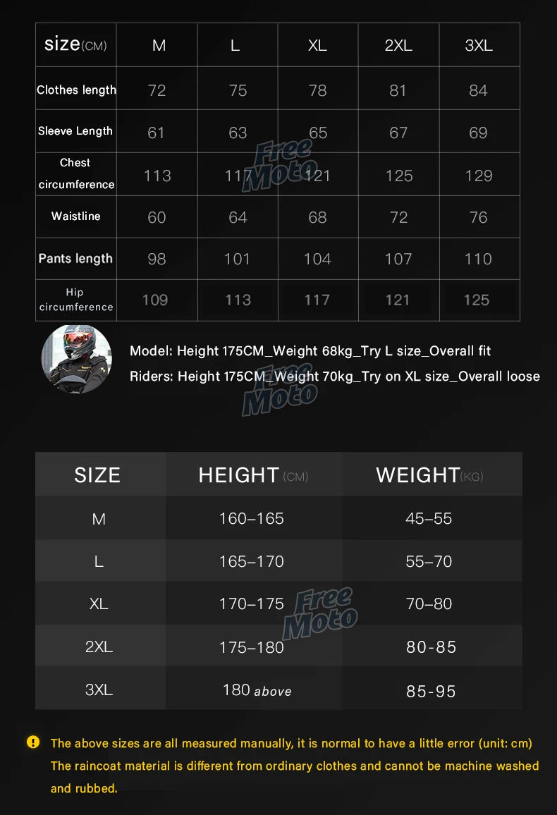 SULAITE Motorcycle Raincoat Suits Men Waterproof Rain Gear Rain Jacket Reflective Work Rain Coats Lightweight Hiking Rainsuit