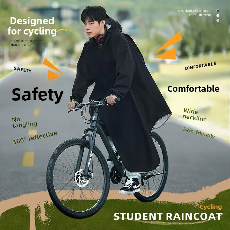 Youthful Bicycle Raincoat for School Riding Mountain Bike Road Outdoor Cycling ex High School Students Special Use