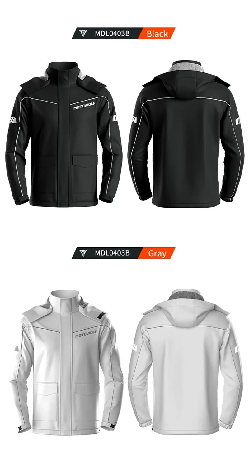 Motorcycle Rainsuit Waterproof Split Raincoat Suit Cycling Motorbike Jacket and Pants Lightweight Foldable Windproof Reflective