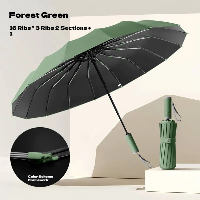 16K Double Bones Large Umbrella for Men Women Windproof Umbrellas Automatic Folding Strong Luxury Sun Rain Umbrella UV Business