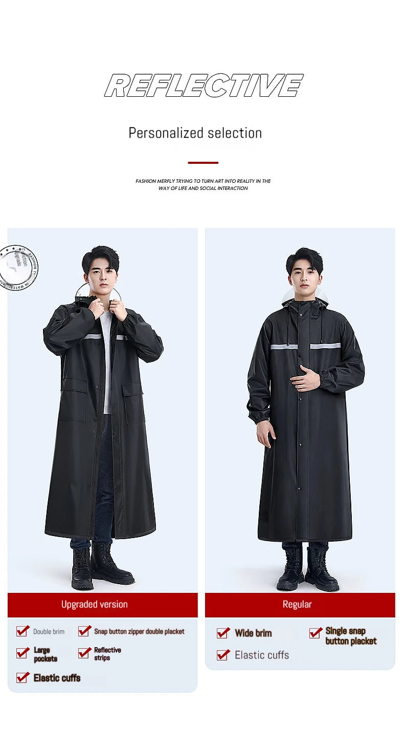 Long raincoat full body rainstorm proof outdoor men's single woman adult raincoat electric motorcycle poncho