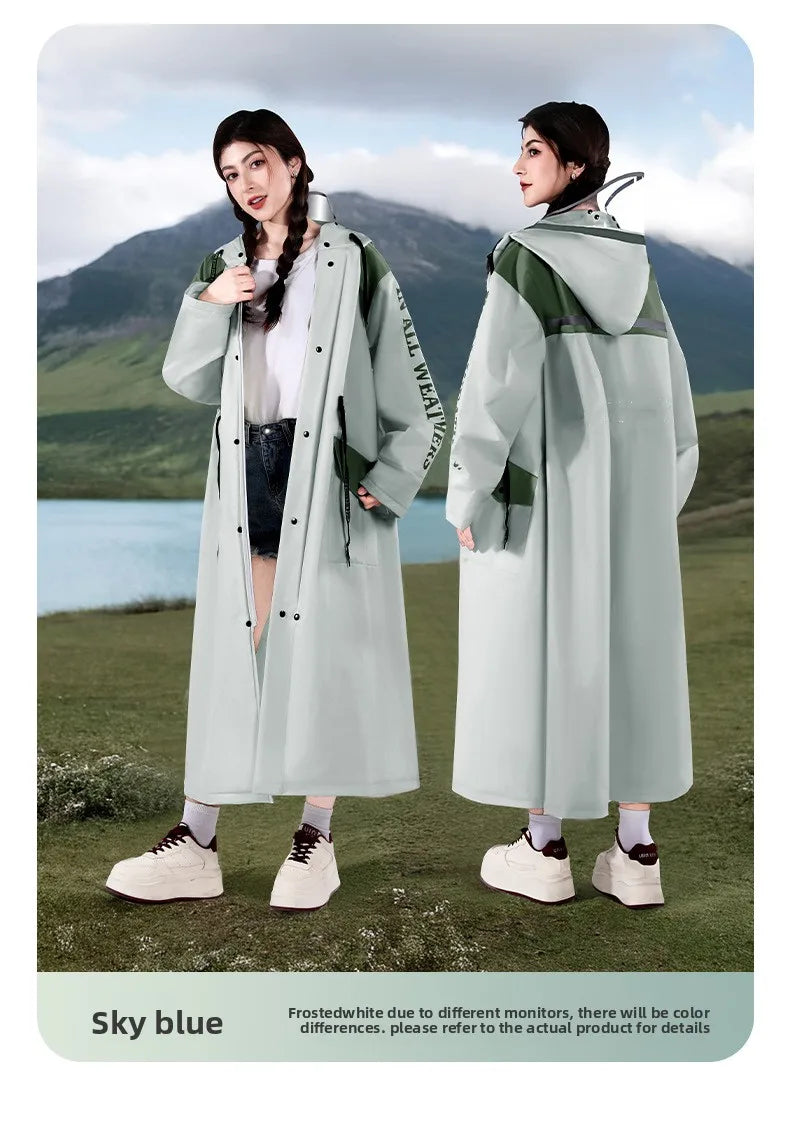 Fashionable Raincoat Long Full Body Rainstorm Proof Female AdultOuter Wear Waist Retractable One-man Electric Car Poncho Outdoor