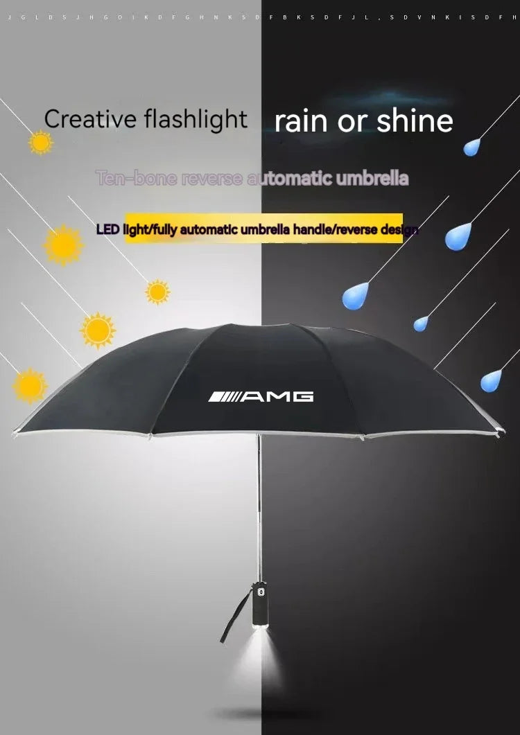 Mercedes Benz A B C E S Class AMG GLA GLB GLC GLE CLA CLS SLC GLS GLK SLK Vito Car Automatic Folding Windproof Sunshade Umbrella