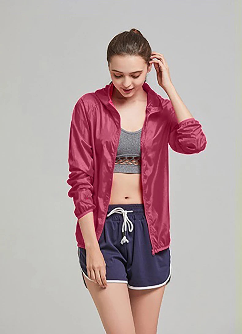 JNLN Unisex Waterproof Outdoor Sport Jacket Men Women Hiking Camping Trekking Quick Dry Windbreaker Sun-Protective Rain Coat