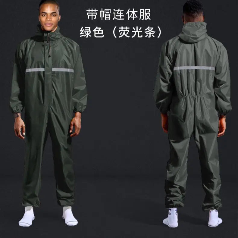 One-piece Hooded Waterproof Moto Riding Raincoat Rider Raincoat Men Women Split Type Outdoor Dustproof Lightweight Work Clothes