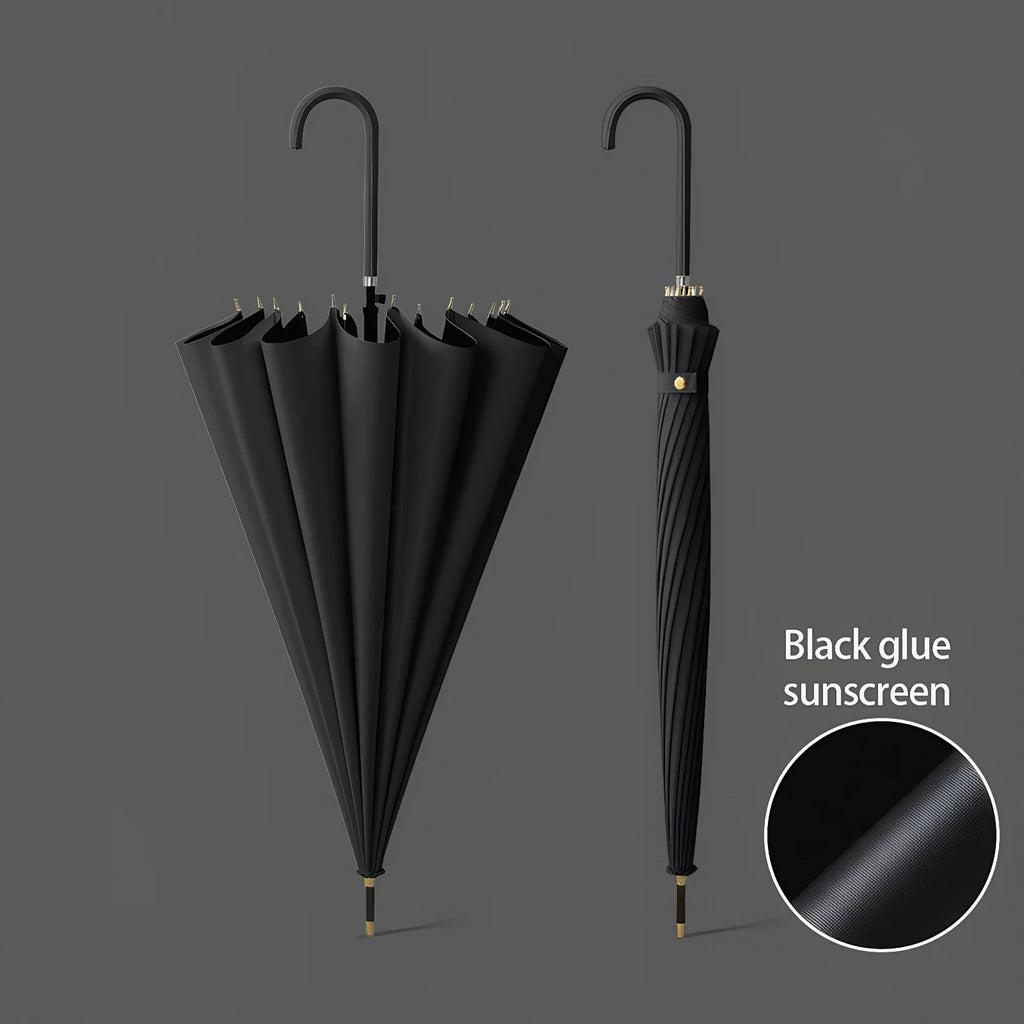 Japanese Style Windproof 16 Bone Umbrella Universal Large Handle Umbrella Long Handle Umbrella Dual-use Straight Pole Umbrella