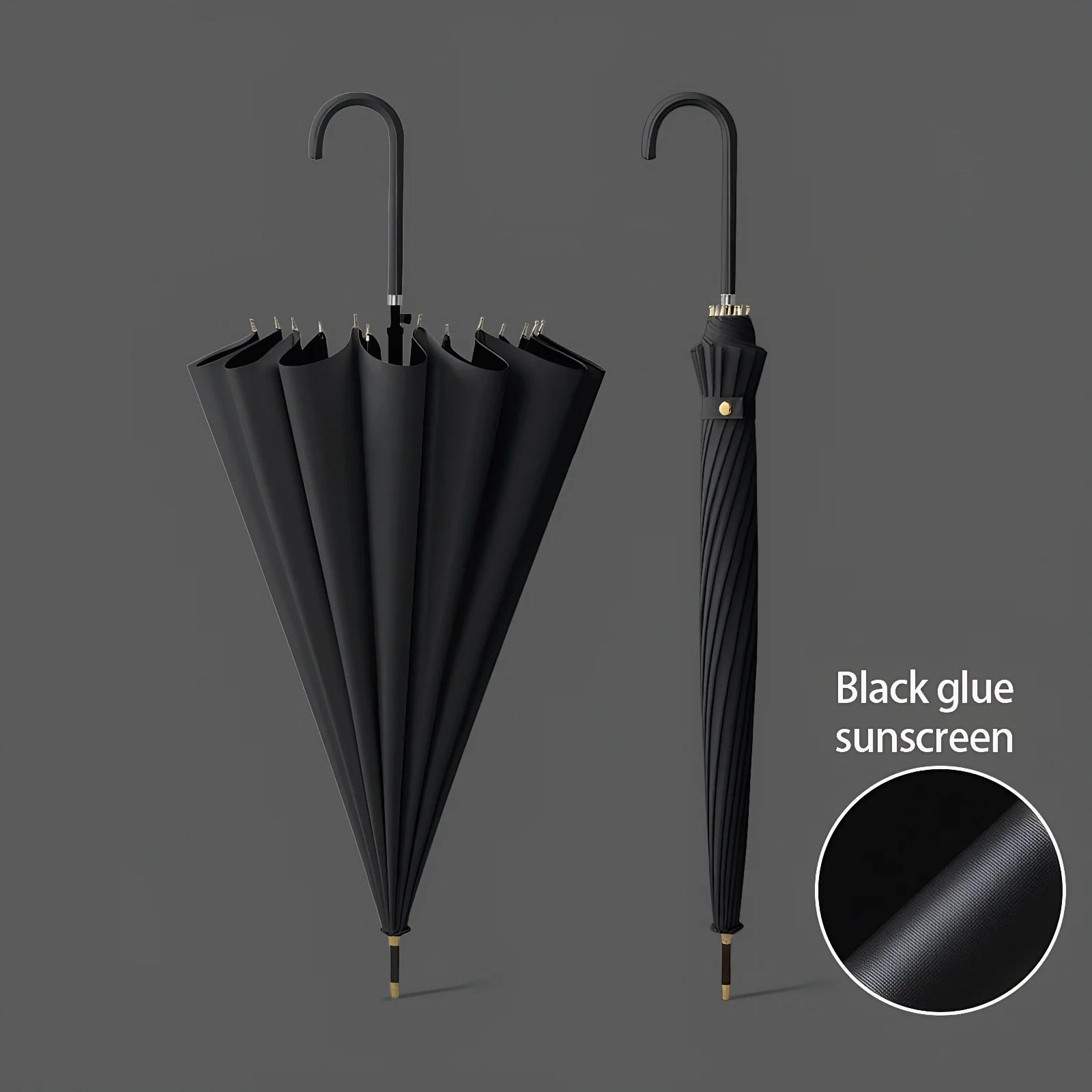 Japanese Style Windproof 16 Bone Umbrella Universal Large Handle Umbrella Long Handle Umbrella Dual-use Straight Pole Umbrella
