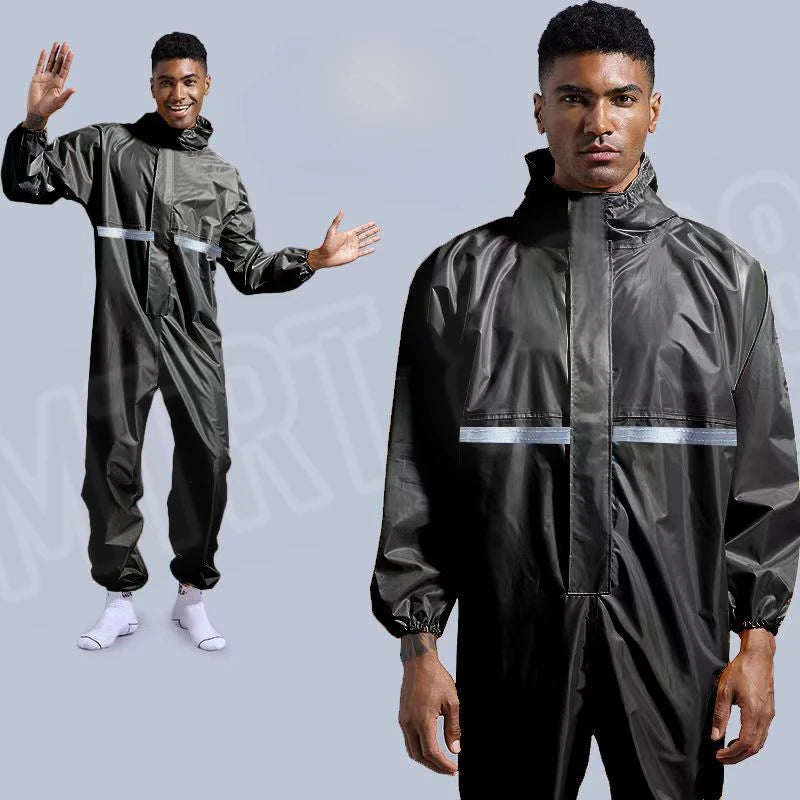 One-piece Hooded Waterproof Moto Riding Raincoat Rider Raincoat Men Women Split Type Outdoor Dustproof Lightweight Work Clothes