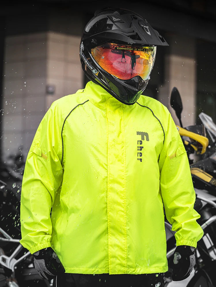 FEHER Motorcycle Raincoat Suit Unisex Rainstorm Waterproof Motorbike Raincoat Lightweight Design Tear Resistant for Rainy Days