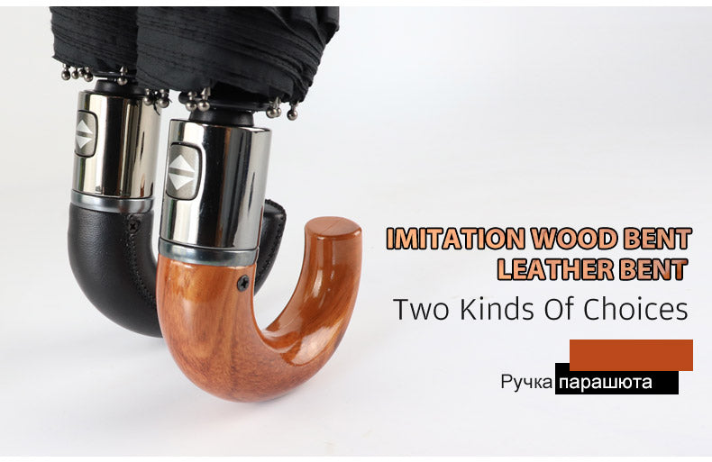 Genuine Parachase Folding Umbrella Brand Business Men Automatic Umbrella Rain Windproof Curved Handle Prasols for Adult