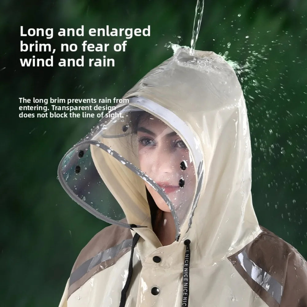 Fashionable Raincoat Long Full Body Rainstorm Proof Female AdultOuter Wear Waist Retractable One-man Electric Car Poncho Outdoor