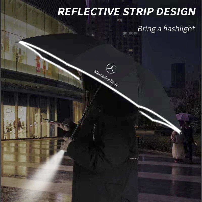 Mercedes Benz A B C E V S Class CLA CLS ML SLK Vito A45 C63 GLA GLC GLK GLS Car Automatic Folding Windproof UV Sunshade Umbrella