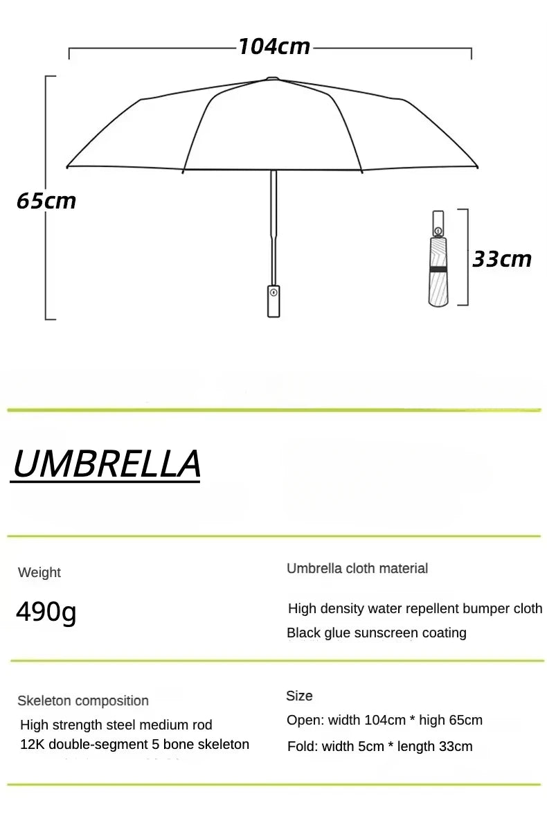 Super Strong Windproof Automatic Umbrella for Men and Women, 72 Bone, Large Rainproof, Sun UV Protection, Folding Rain Umbrellas