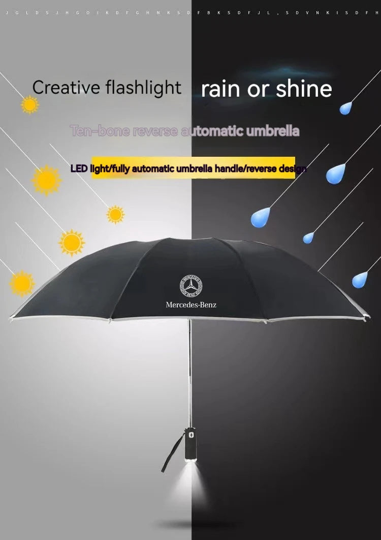 Car Automatic Folding Windproof UV Sunshade Umbrella Mercedes Benz A B C E V S Class CLA CLS ML SLK Vito A45 C63 GLA GLC GLK GLS