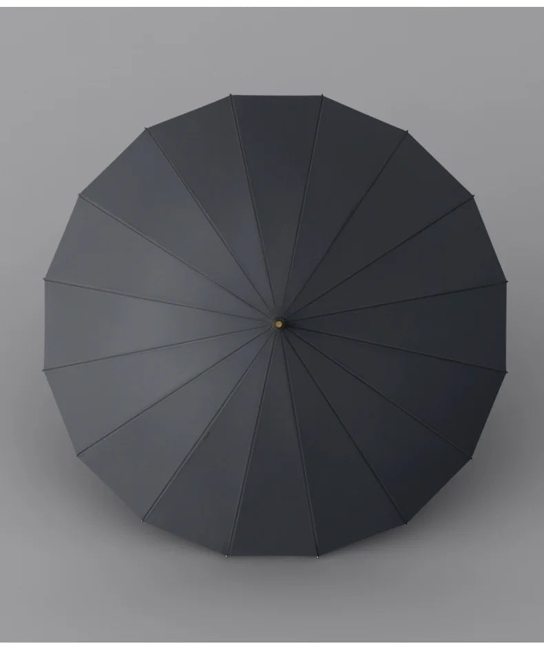 High-end wooden handle umbrella long handle umbrella straight rod dual-purpose umbrella advertising umbrella 16 bones men