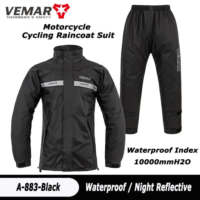 New Motorcycle Raincoat Suit Men Women Waterproof Motocross Raincoat Jacket Motorbike Raincoat Pants Reflective Bicycle Raincoat