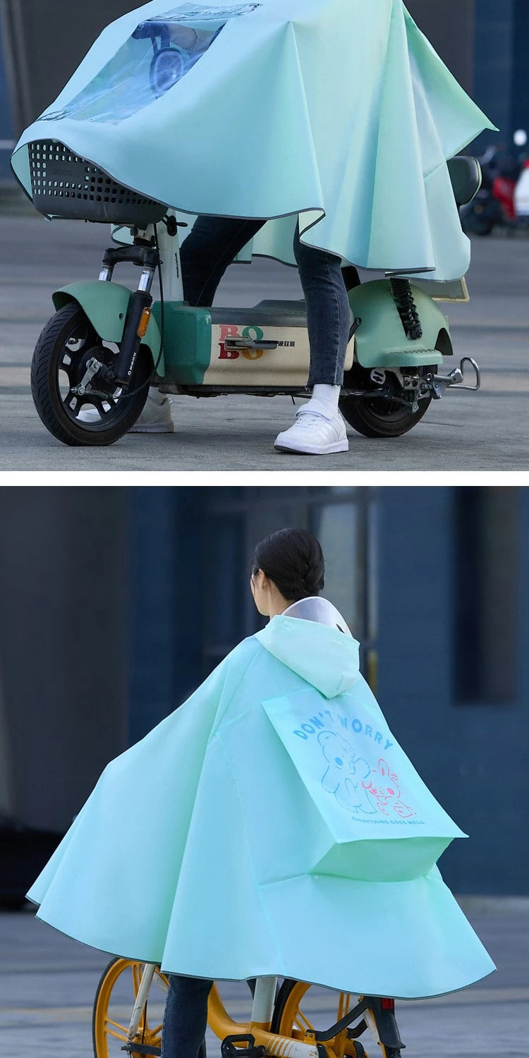 Men'S And Women'S Single Long Full Body Raincoat For Rainstorm Prevention Bicycle Electric Battery Car Raincoat