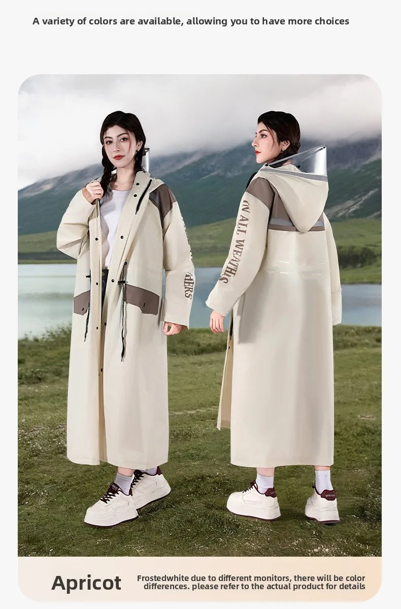 Fashionable Raincoat Long Full Body Rainstorm Proof Female AdultOuter Wear Waist Retractable One-man Electric Car Poncho Outdoor