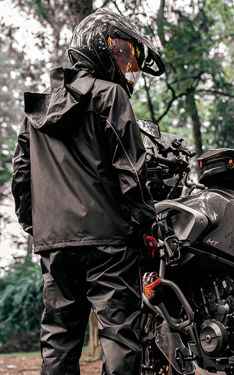 FEHER Motorcycle Raincoat Suit Unisex Rainstorm Waterproof Motorbike Raincoat Lightweight Design Tear Resistant for Rainy Days