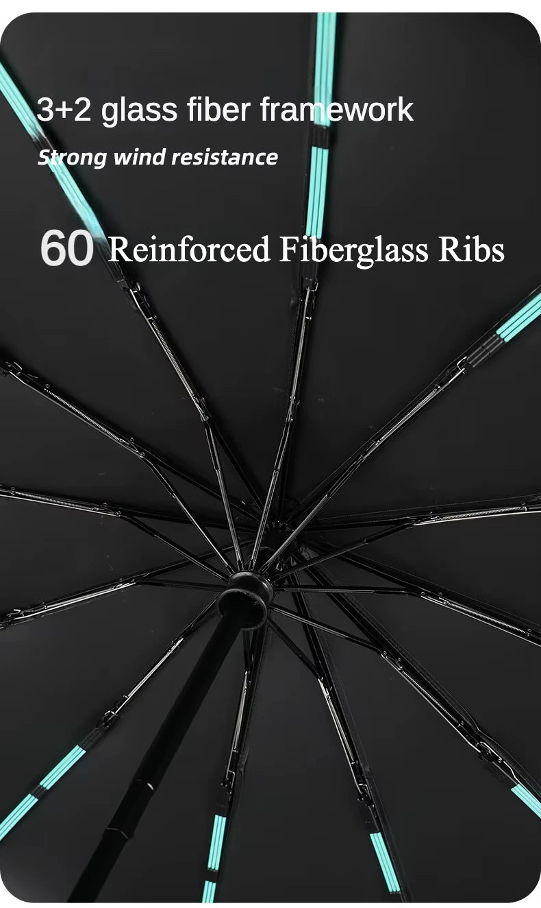 Super Strong Windproof Automatic Umbrella for Men and Women, 72 Bone, Large Rainproof, Sun UV Protection, Folding Rain Umbrellas