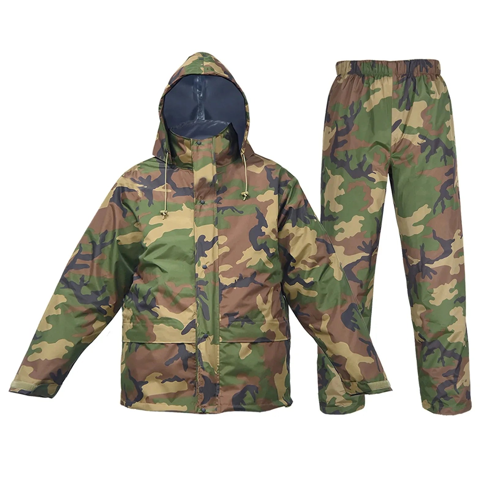 Rain Coat Set Suit Adults Unisex Men Women Camp Raincoat Set Hiking Hunting Fishing Outdoor Rainwear Rain Gears Cover Cp Tree