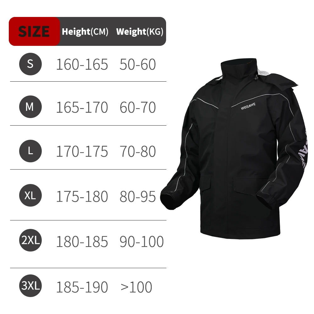 WOSAWE Motorcycle Raincoat Men Women Waterproof Motorcycle Rider Raincoat Moto Raincoat Jacket Biker Raincoat