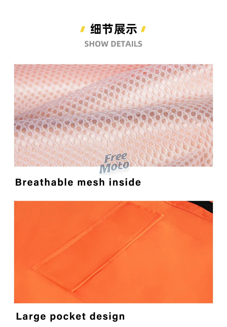 SULAITE Motorcycle Raincoat Suits Men Waterproof Rain Gear Rain Jacket Reflective Work Rain Coats Lightweight Hiking Rainsuit