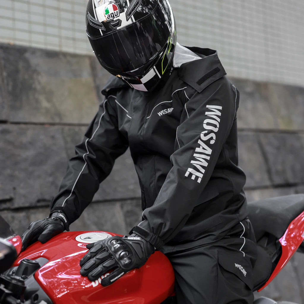 WOSAWE Motorcycle Raincoat Men Women Waterproof Motorcycle Rider Raincoat Moto Raincoat Jacket Biker Raincoat