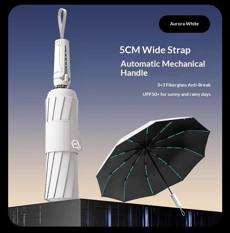 Cyber style fully automatic umbrella,extra large and reinforced,wind-resistant, UV-proof, suitable for both sunny and rainy days